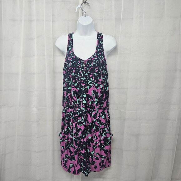 Jessica Simpson Blue Purple Sleeveless Dress Abstract Sporty Ruffle Zip 6 - Picture 14 of 14